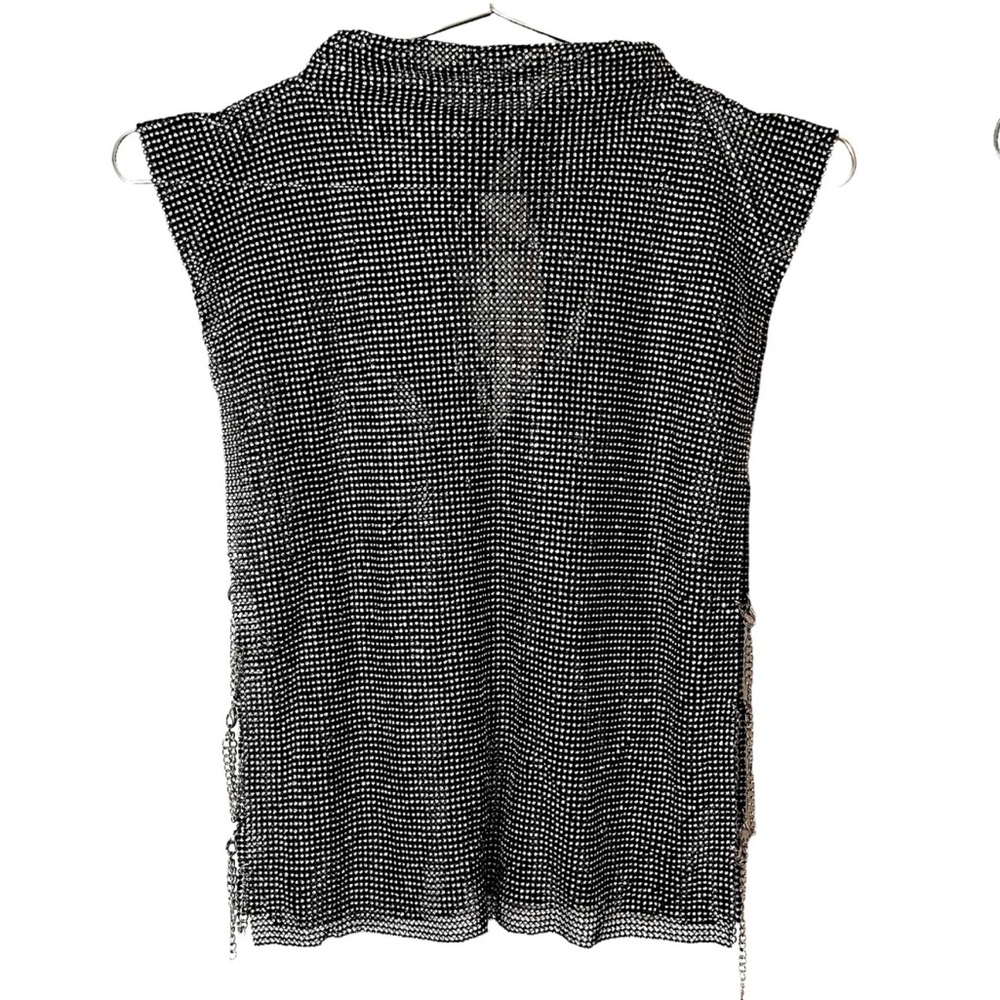 Silver mesh top
